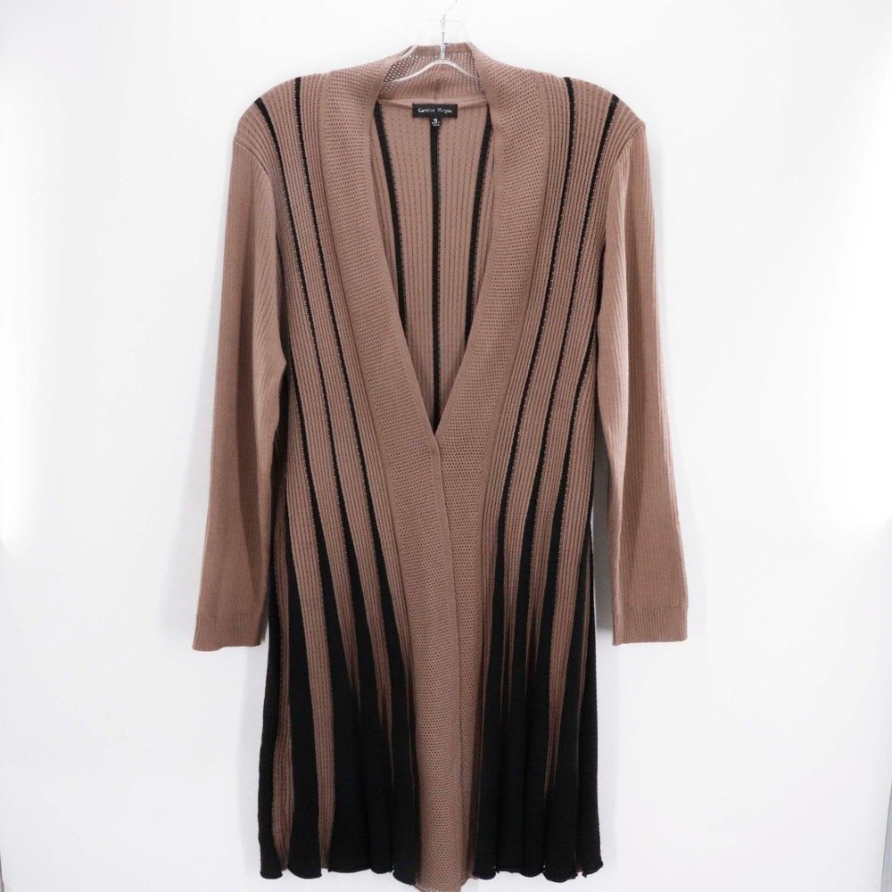 Caroline Morgan Camel Open Cardigan Sweater